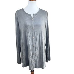 Soft Surroundings Gray Button-Up Top NWT Size XL